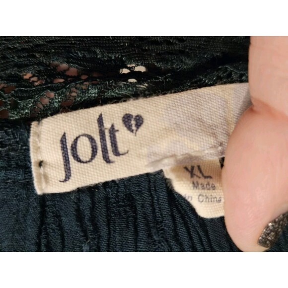 Jolt Lace Blouse Size X-large Button Up blue green Blouse XL - Picture 5 of 5